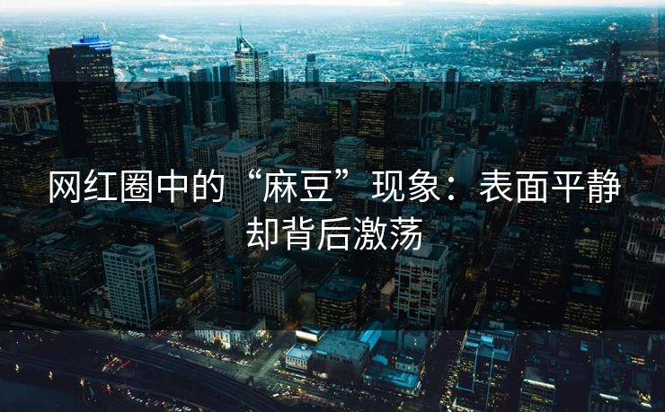 网红圈中的“麻豆”现象：表面平静却背后激荡  第1张