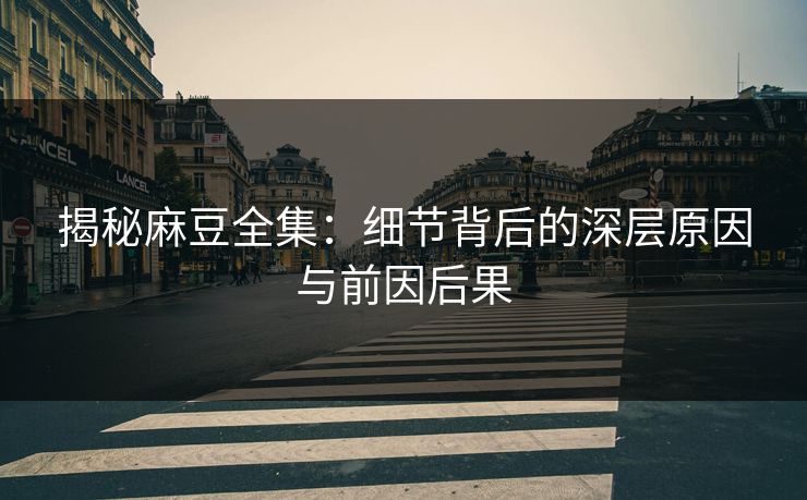 揭秘麻豆全集：细节背后的深层原因与前因后果