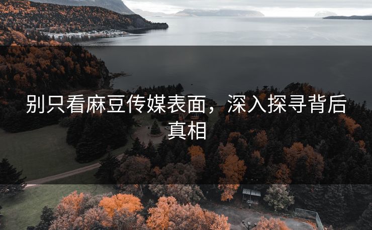 别只看麻豆传媒表面,深入探寻背后真相 第1张 别只看麻豆传媒表面,深入探寻背后真相 第1张