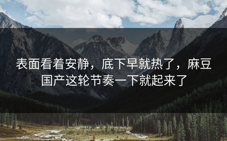 表面看着安静,底下早就热了,麻豆国产这轮节奏一下就起来了 第1张 表面看着安静,底下早就热了,麻豆国产这轮节奏一下就起来了 第1张