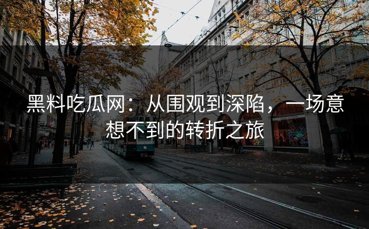 黑料吃瓜网:从围观到深陷,一场意想不到的转折之旅 第1张 黑料吃瓜网:从围观到深陷,一场意想不到的转折之旅 第1张