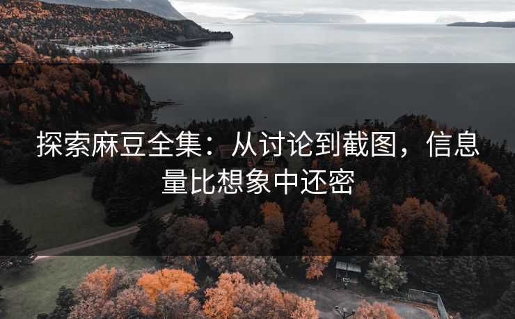 探索麻豆全集:从讨论到截图,信息量比想象中还密 第1张 探索麻豆全集:从讨论到截图,信息量比想象中还密 第1张
